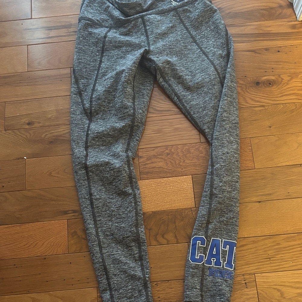 Victoria's Secret Gray Leggings with Blue Graphic